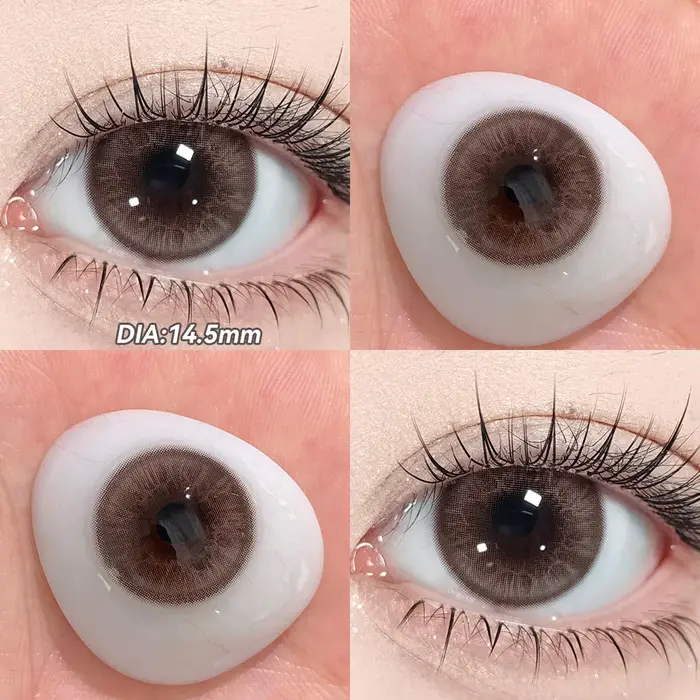 OVOLOOK-1 paire (2 pièces) de lentilles de contact colorées pour les yeux, lentilles marron naturell