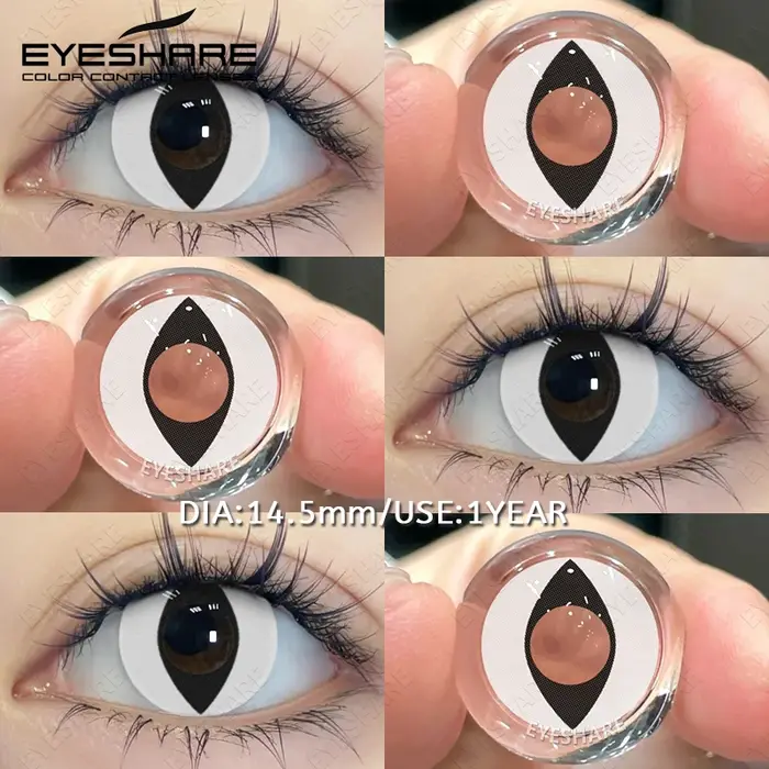 EYESHARE 2 pièces Cosplay lentilles de Contact colorées Anime Cateye