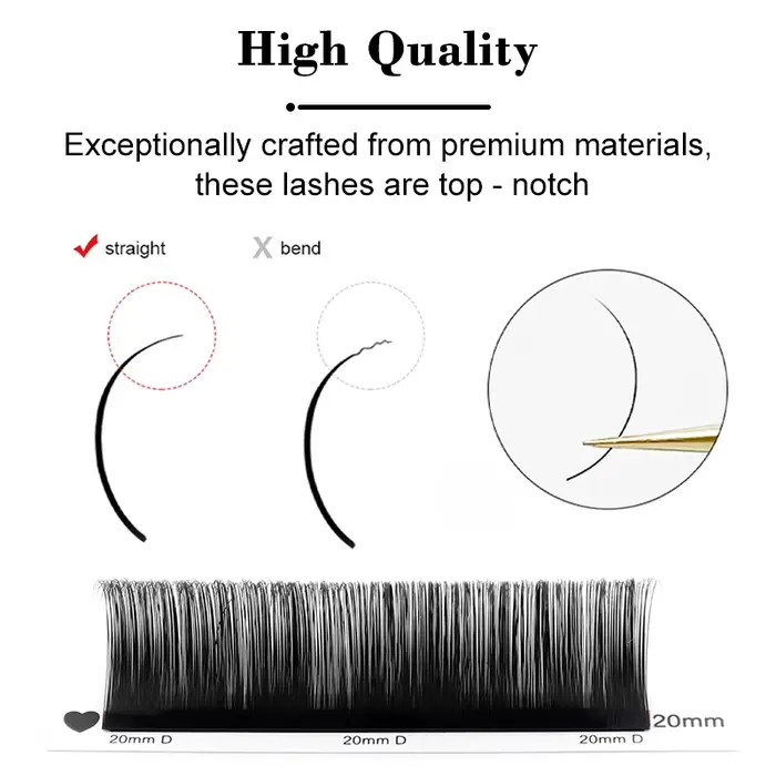 Winky Beauty-Extensions de cils individuelles, avec logo personnalisé, volume russe classique, pour 