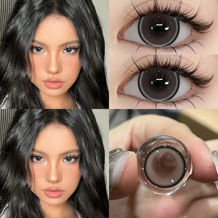 Bio-essense 1 paire de lentilles noires à grands yeux 14.5MM