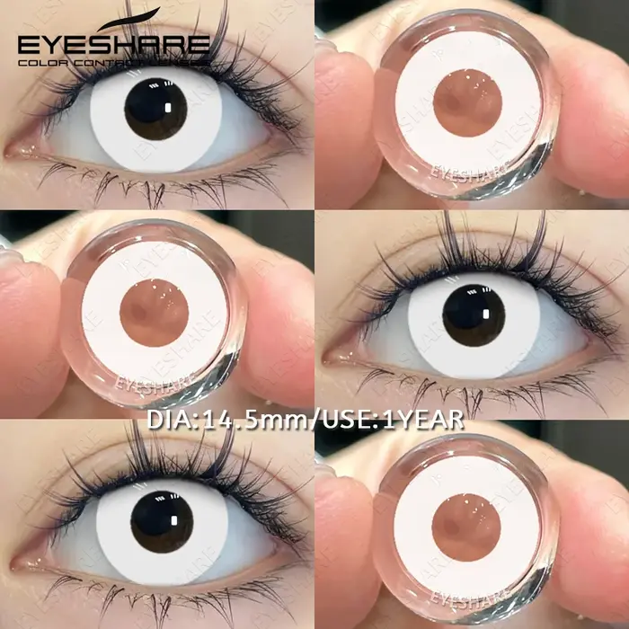 EYESHARE 1 paire de lentilles blanches Cosplay lentilles de Contact de couleur Halloween lentilles d