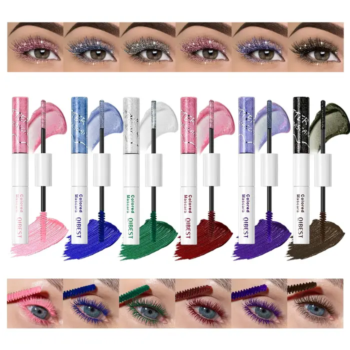 QIBEST Mascara double embout coloré pour extension de cils
