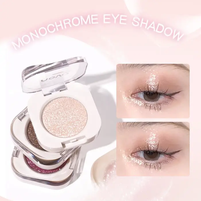 Diamant argent fard à paupières durable imperméable Monochrome brillant maquillage des yeux Palette miroitant mat gris