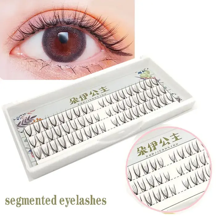Type segmenté petit diable Cos faux cils Simulation croisée naturelle greffage