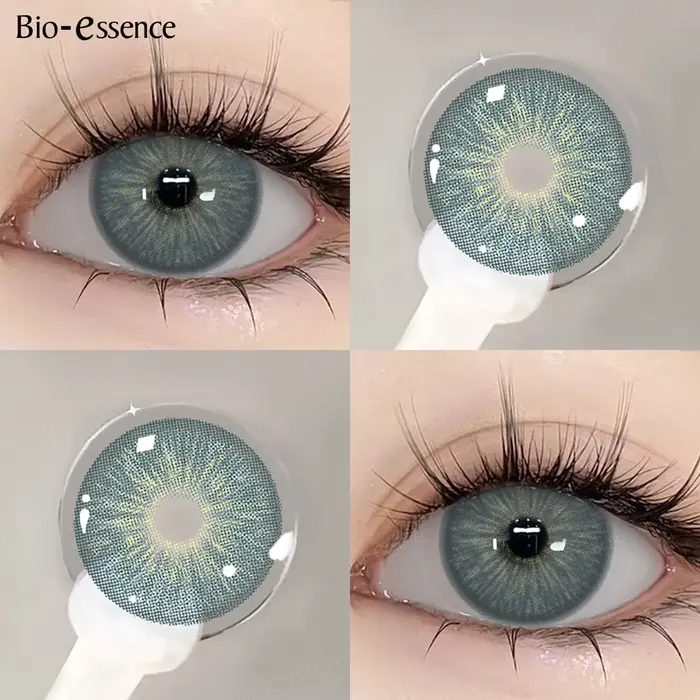 Bio-essence 1 Paire de Lentilles de Contact Colorées Grises