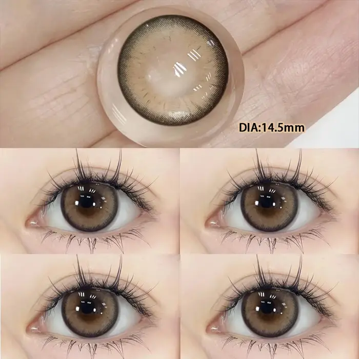 1 paire de lentilles de Contact pour les yeux, lentilles de couleur marron naturel, grande belle élè