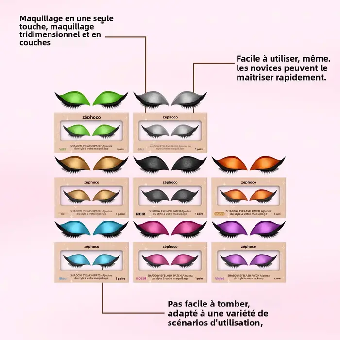 Cils avec bandes de fard à paupières