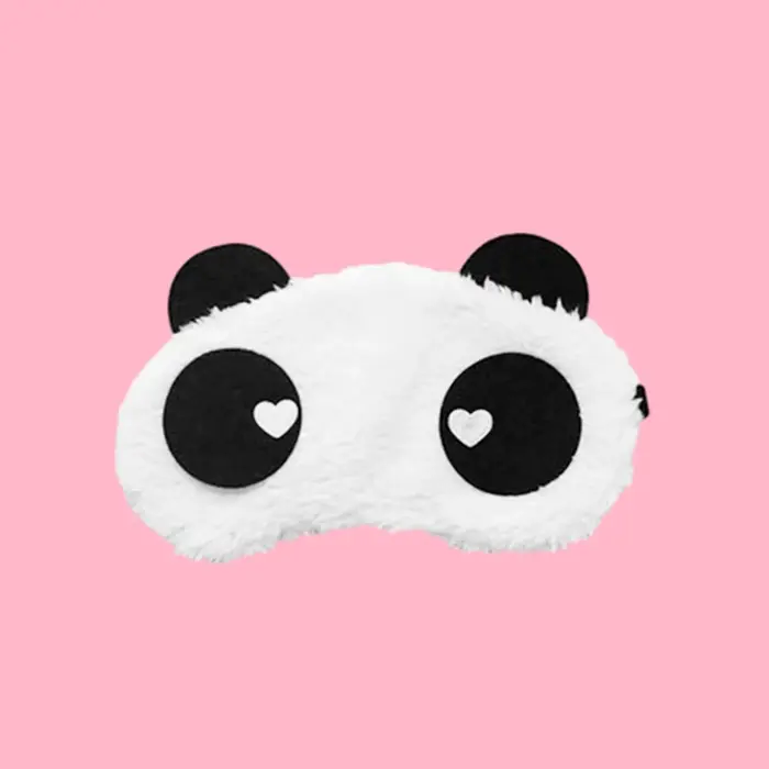 Mode mignon Design peluche Panda visage oeil voyage dormir doux masque pour les yeux bandeau ombre