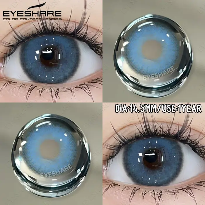 EYESHARE Lot de 2 lentilles de contact colorées, lentilles cosmétiques vertes, lentilles de couleur 