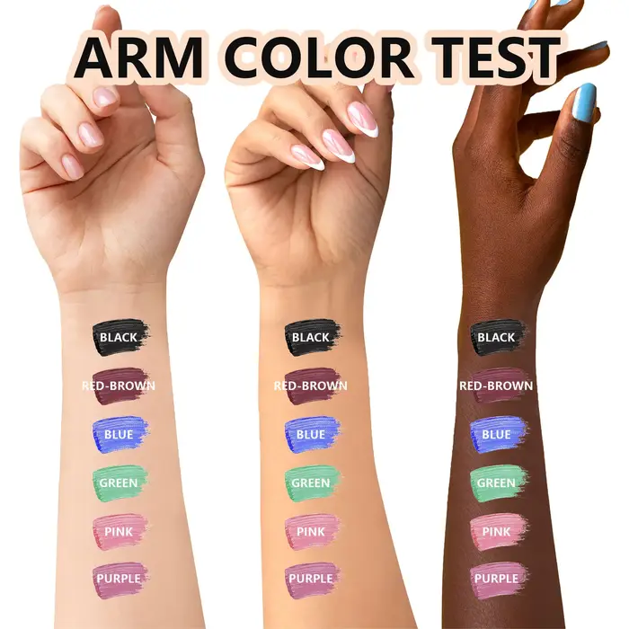 Mascara coloré cils bleu rose vert