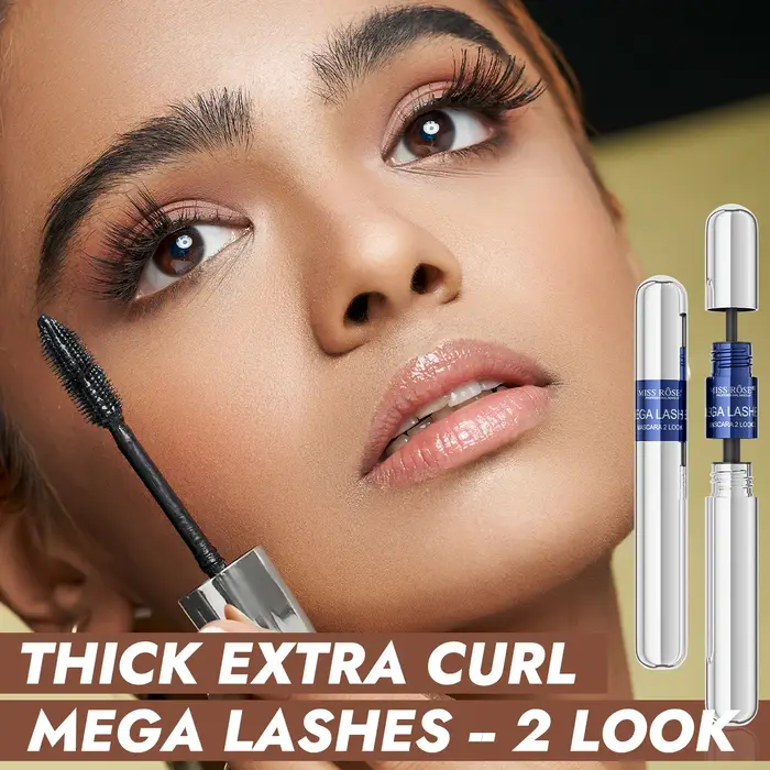 Ensemble de mascara noir MISS ROSE, mascara volumisant allongeant et recourbant à grande brosse, base de mascara waterproof, maquillage pour les yeux, cosmétique