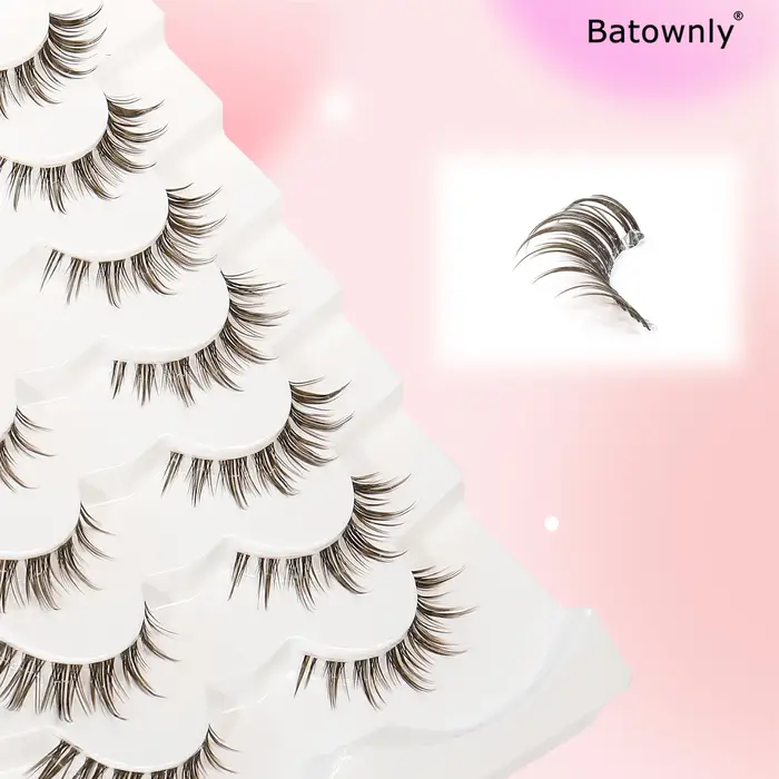 7 paires de faux cils brun foncé