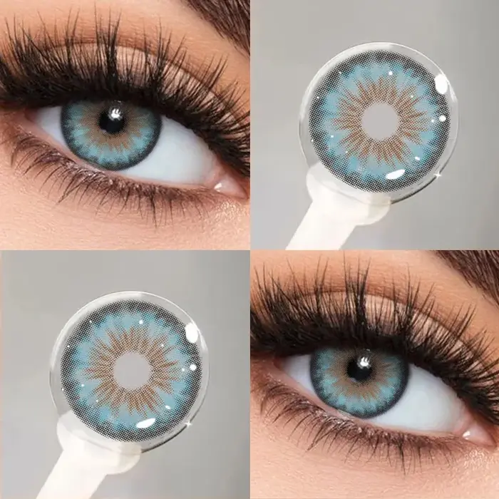 MILL CREEK 1 Paire de Nouvelles Lentilles de Contact Colorées Naturelles Vertes pour les Yeux Marron