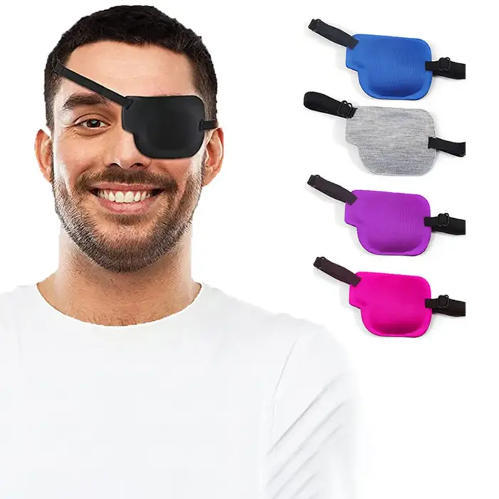 Patch oculaire noir à rainure en mousse 3D réglable