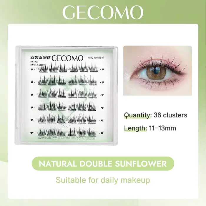 6 rangées de faux cils sans colle à grappe unique