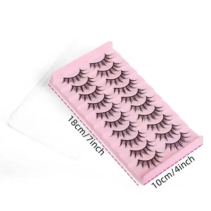 10 paires de faux cils effet yeux de chat - Extra longs et épais pour le maquillage et les extensions