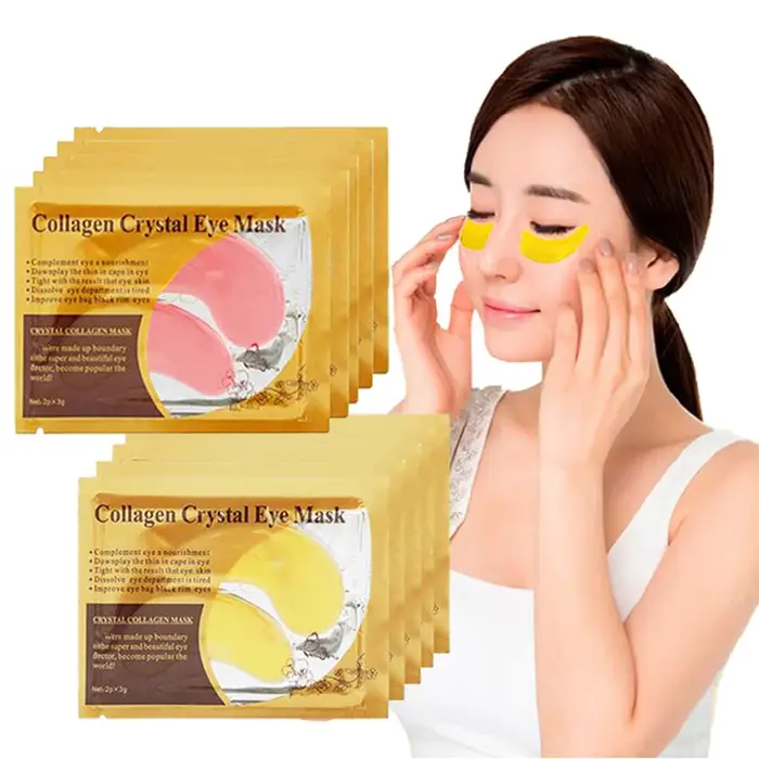 Masque pour les yeux en cristal de collagène doré