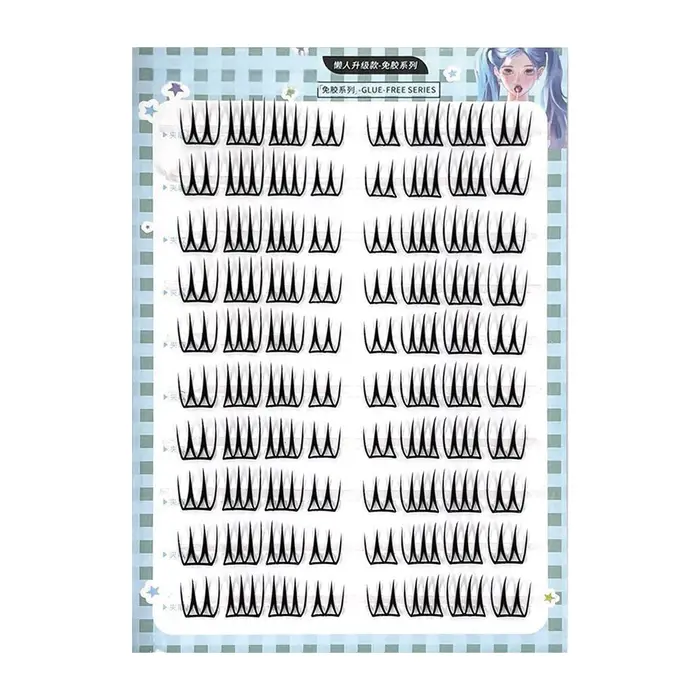 10 rangées coréen fille groupe Style faux cils U forme vaporeux idole