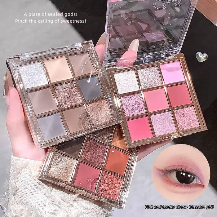 Gege bear 9 couleurs fard à paupières Palette mat miroitant paillettes nu tons neutres lumineux fantaisie tout-en-un maquillage