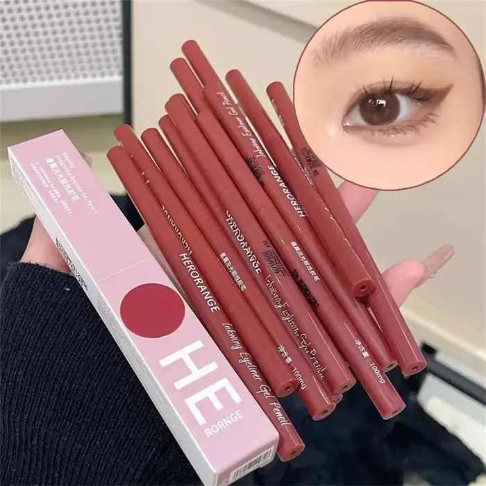 Crayon Eyeliner 12 Couleurs Rouge Vin Lisse Haute Pigmentation Mat Imperméable Aegyosal pour Effet Yeux de Soie Cosmétique