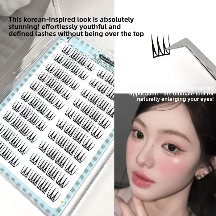Faux cils sans colle, bandes de cils en forme de U, cils coréens vaporeux naturels, faciles à appliq