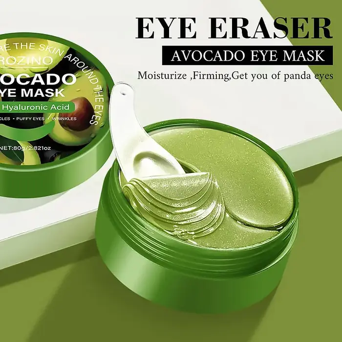 Masque pour les yeux à l'avocat, masque hydratant pour les yeux, réduit les cernes et les poches, patchs pour les yeux lissants et hydratants pour les soins quotidiens des yeux