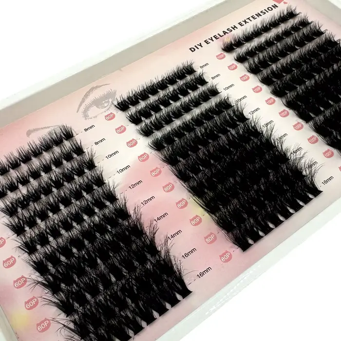 Nouveau greffage 3D 10 rangées 60P + 80P + 100P auto-greffage bricolage emballage de grappe mixte maquillage de vison