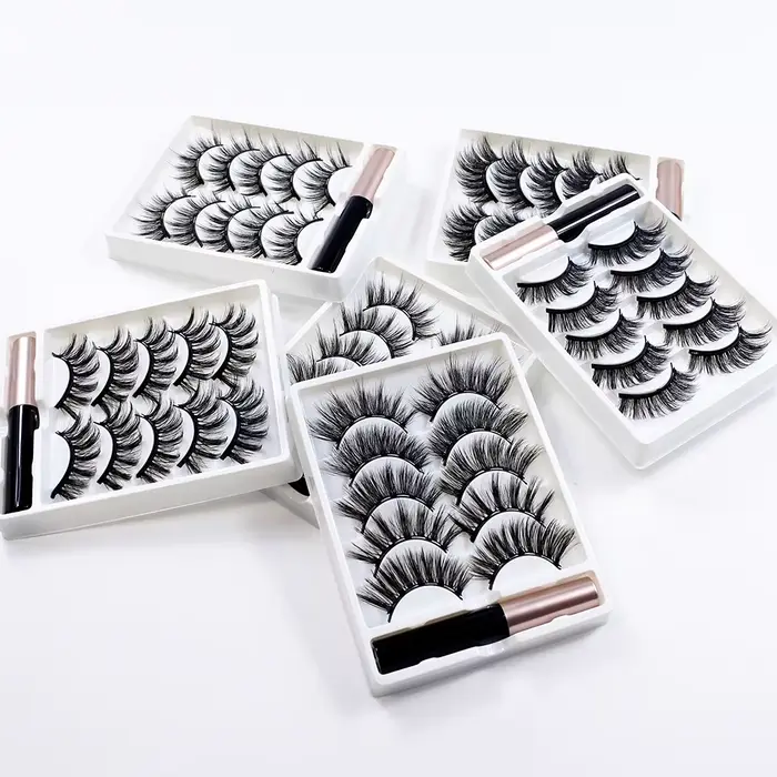 REDSIREN 5 paires de cils magnétiques avec Eyeliner