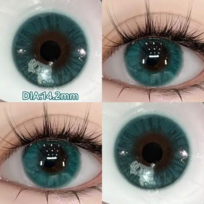 Lentilles de contact colorées de la série Cosplay vert OVOLOOK-1Pair pour les yeux avec les délinqua