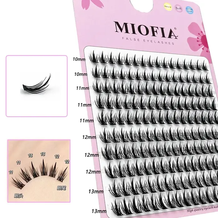1 Boîte/160 Bouquets de Cils en Vison Naturels 3D Russes