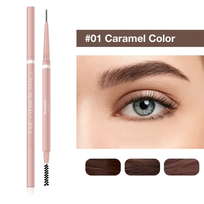 Crayon à sourcils Ultra fin à Double extrémité de 1.5mm (Kemelo) maquillage des yeux professionnel longue durée imperméable à l'eau et à l'épreuve de la sueur pour les femmes
