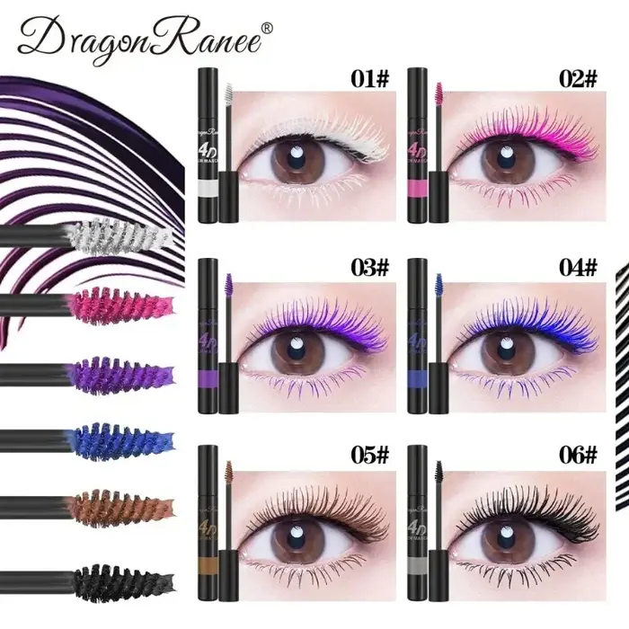 Mascara coloré maquillage 4D soyeux naturel longs cils
