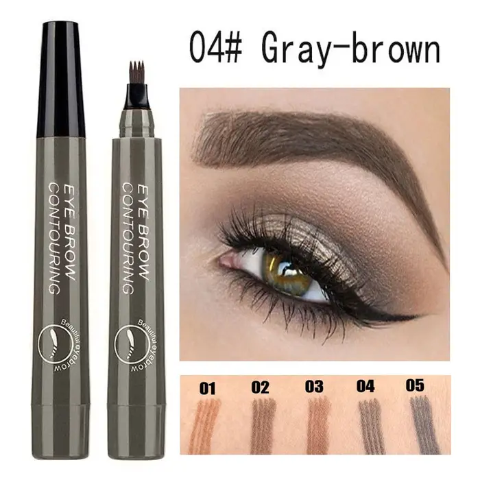 Crayon à sourcils 4 pointes Maquillages pour femme Stylo à sourcils liquide waterproof Maquillage lo
