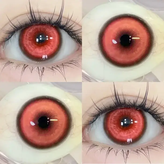 Lentilles de couleur naturelle pour les yeux, 2 pièces, lentilles de Contact de couleur annuelle pour les yeux, beauté rouge, mode, lentilles d'animation de grand diamètre, cosmétiques