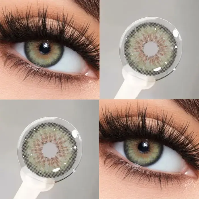 MILL CREEK 1 Paire de Nouvelles Lentilles de Contact Colorées Naturelles Vertes pour les Yeux Marron
