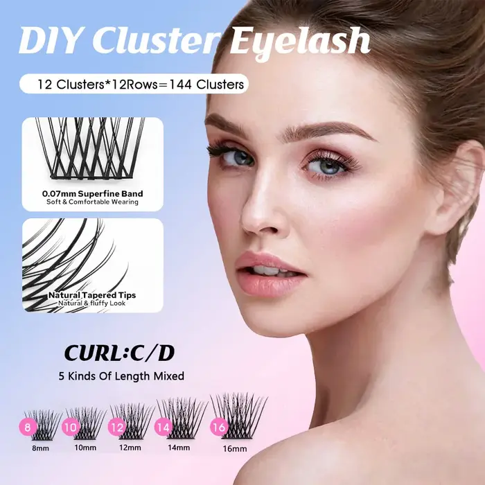 Super bon marché MASSCAKU Cils artificiels segmentés DIY faits à la main pour maquillage et cosplay, avec applicateur, produits de maquillage