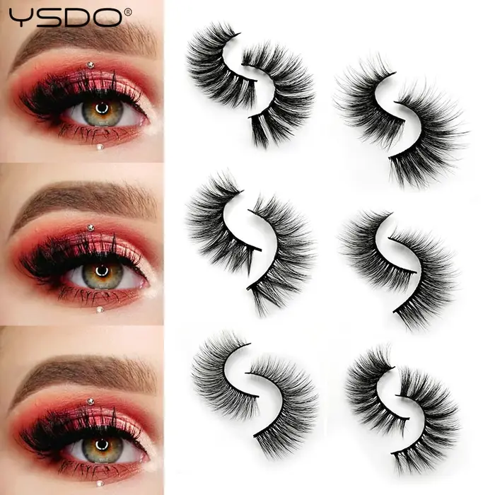 YSDO 3/5 paires 3D vison cils cheveux naturels faux