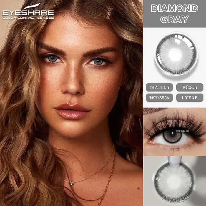 EYESHARE Lentilles de contact colorées naturelles bleues, lentilles bleues, lentilles de contact vertes, lentilles de contact souples pour la beauté et le maquillage des yeux