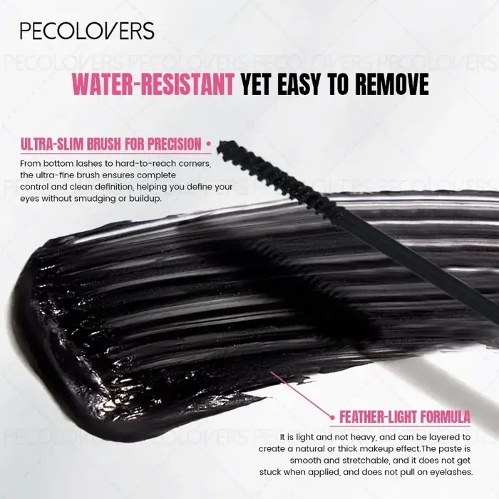 Mascara tube noir imperméable et résistant à la sueur