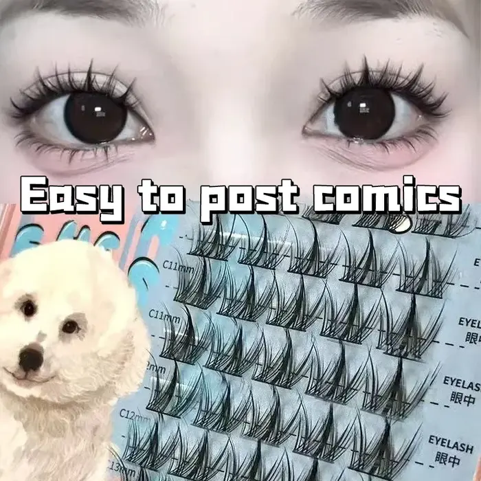 Faux-cils série chiot, grappes simples
