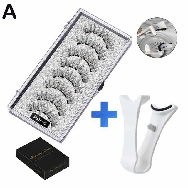 Cils magnétiques naturels 3D, avec 5 cils magnétiques, boîte d'expédition, faux cadeau fait à la mai