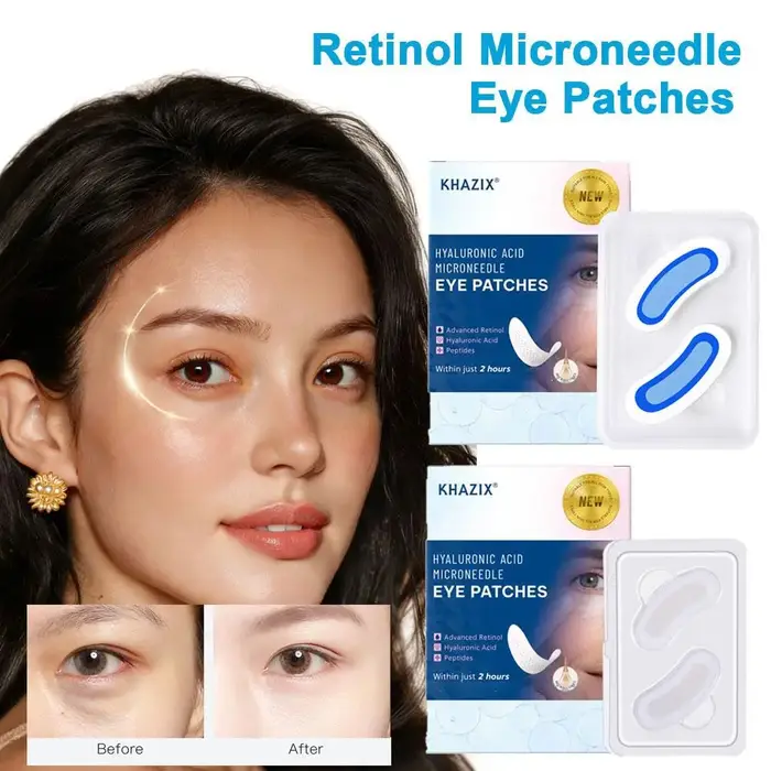 Patchs pour les yeux à l'acide hyaluronique avec rétinol et peptides, hydratation intense, lissage de la texture sous les yeux, soin doux des yeux, 1 paire