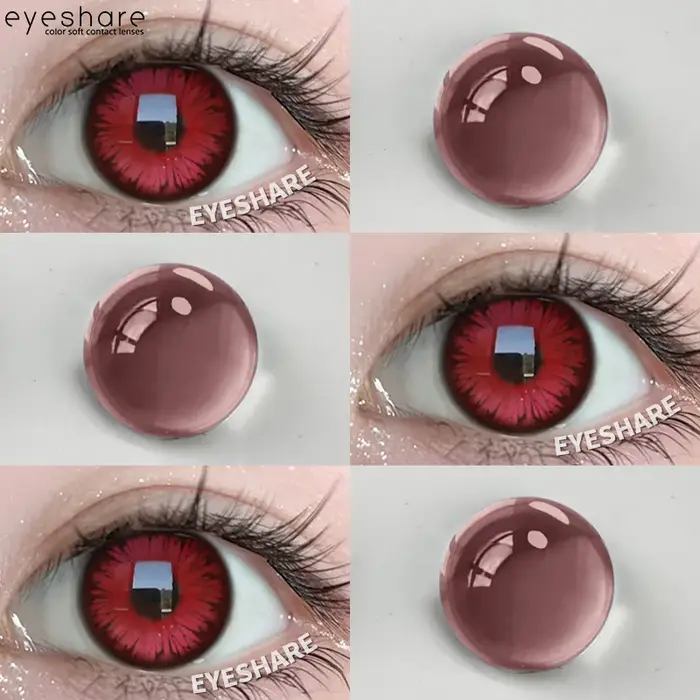 AMARA 1 paire Cosplay lentilles de Contact rouges pour les yeux