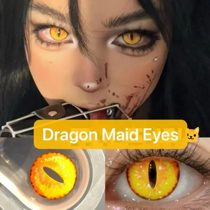 VISUASHOW Lentilles de contact colorées Anime Eyes, 1 paire, usage semi-annuel, effet petite pupille