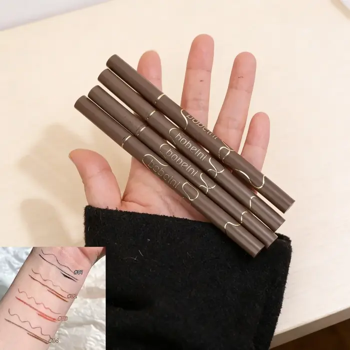 Eyeliner liquide imperméable 4 couleurs pointe ultra fine maquillage coréen longue durée facile pour les débutants noir brun thé froid marron