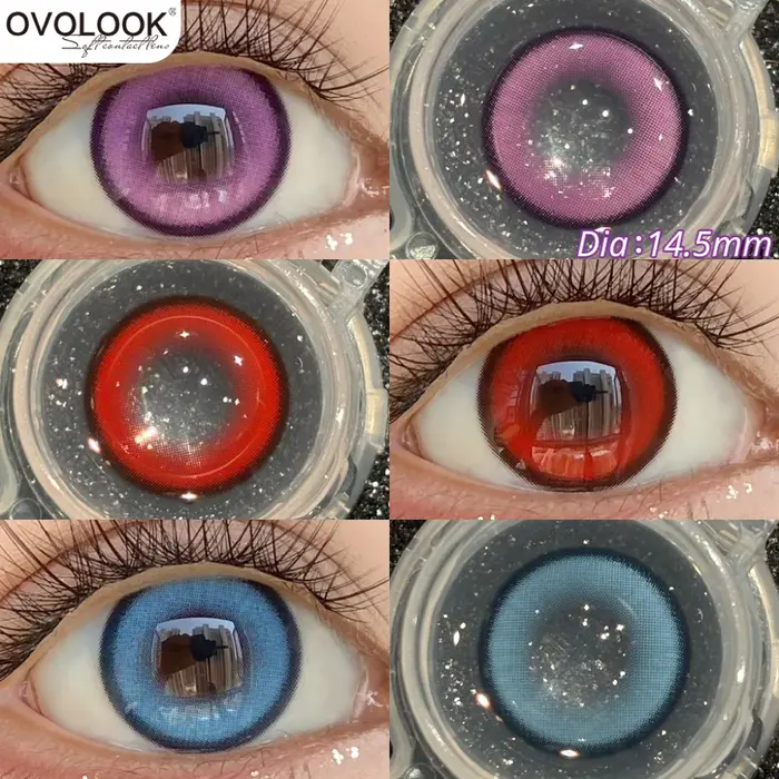 2pcs/paire beauté violet lentille de Contact pour les yeux bleu élève Cosplay maquillage