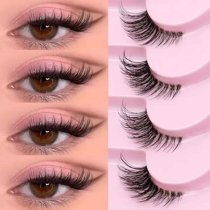 GROINNEYA Demi-cils cils pour les yeux de chat naturel