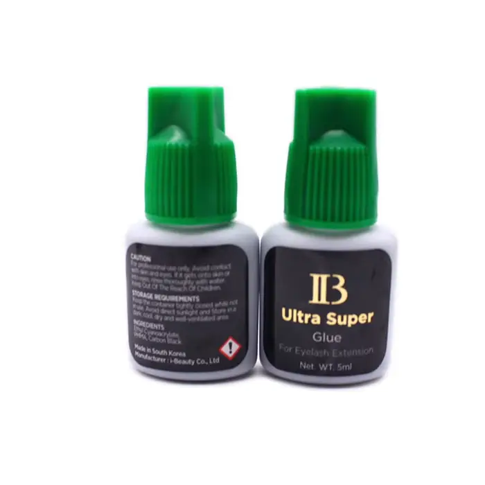 Colle Ultra Super IB 5/10ml à séchage rapide pour extensions de cils, bouchon vert, colle forte, adh