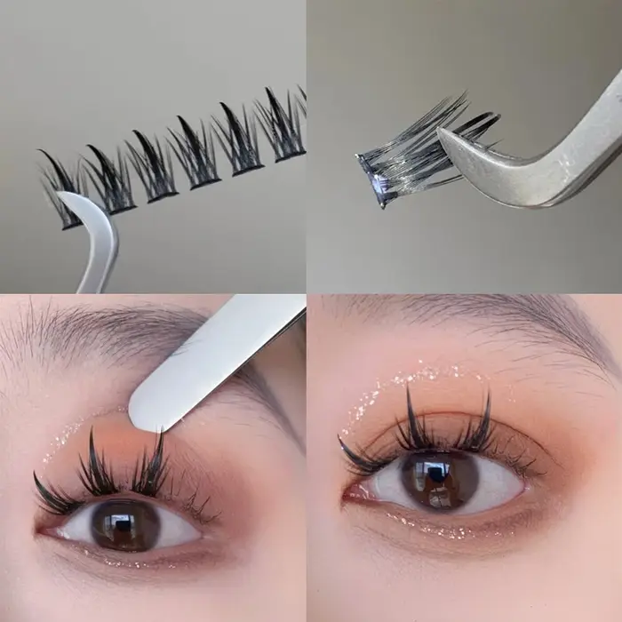 Faux cils en grappe à grande capacité