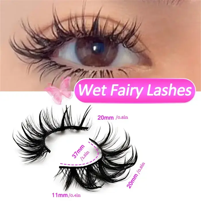 7 paires de cils Manga effet mouillé tendance